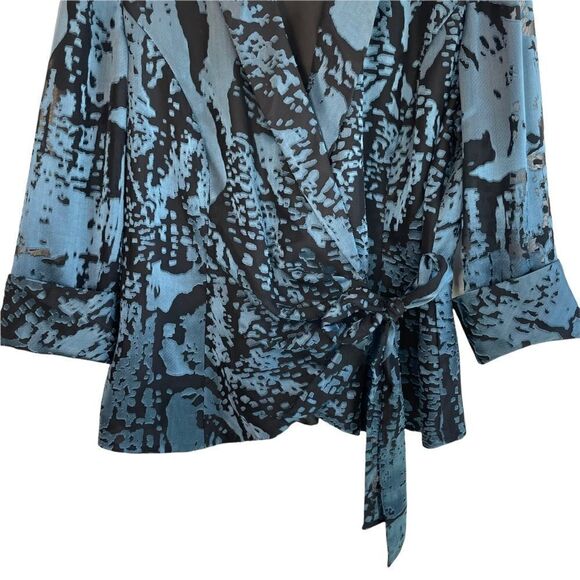 Alex Evenings Sheer Sleeve Wrap Blazer - Picture 3 of 9